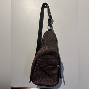 Calvin Klein Brown Patterned Belt Bag